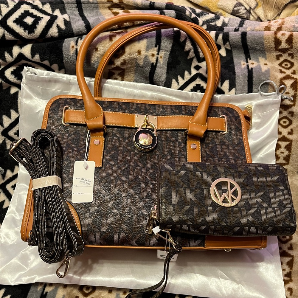 Wendy Keen NWT Monogram Vegan Shoulder Bag